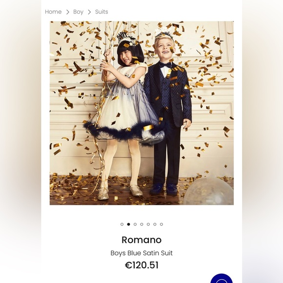 Boys Blue and Black Satin Suit - Size 7 - Picture 5 of 6